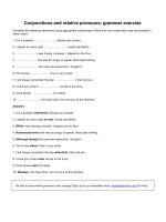 Conjunctions and relative pronouns grammar exercise