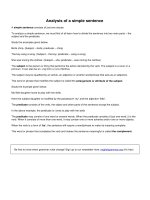 Analysis of a simple sentence