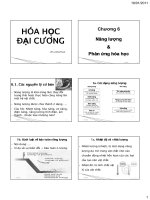 HÓA HỌC ĐẠI CƯƠNG - CHƯƠNG 6 NĂNG LƯỢNG & PHẢN ỨNG HÓA HỌC