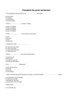 Complete the given sentences