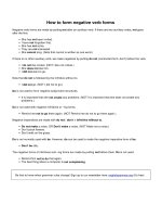 How to form negative verb forms