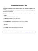 If clauses special points to note