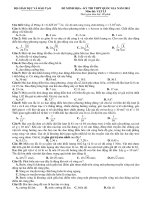 ĐỀ THI MINH HỌA CỦA BỘ GD ĐT MÔN LÝ CÓ ĐÁP ÁN