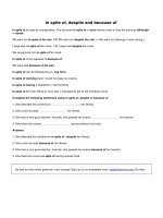 In spite of despite and because of