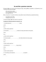As and like grammar exercise