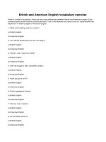 British and american english vocabulary exercise