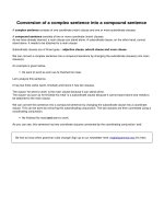 Conversion of a complex sentence into a compound sentence
