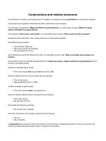 Conjunctions and relative pronouns