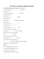 For since in and from grammar exercise