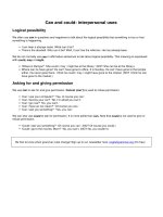 Can and could interpersonal uses