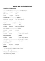 Articles with uncountable nouns