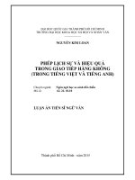 Phép lịch sự và hiệu quả trong giao tiếp hàng không (trong tiếng Việt và tiếng Anh)
