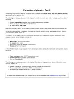 Formation of plurals   part II