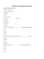 Grammar and vocabulary exercise