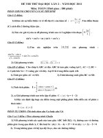 ĐỀ THI THỬ ĐẠI HỌC LẦN 2 MÔN TOÁN HOT
