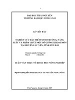 Nghiên cứu đặc điểm sinh trưởng, năng suất và phẩm chất một số giống khoai môn tại huyện lục yên, tỉnh yên bái