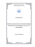 Đánh giá sự hài lòng của du khách nội địa đối với chất lượng dịch vụ tại cửa lò golf resort