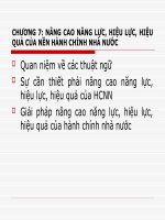 NÂNG CAO NĂNG lực HIỆU lực HIỆU QUẢ của nền HÀNH CHÍNH NHÀ nước