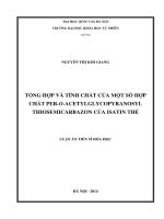 Tổng hợp và tính chất của một số hợp chất per o acetylglycopyranosyl thiosemicarbazon của isatin thế