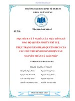 Mục đích và ý nghĩa của việc đăng ký bảo hộ quyền sở hữu trí tuệ. Thực trạng xâm phạm quyền SHCN của các chủ thể kinh doanh hiện nay