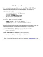 Modals in conditional sentences