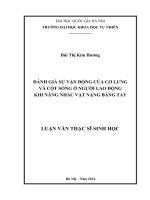 Đánh giá sự vận động của cơ lưng và cột sống ở người lao động khi nâng nhấc vật nặng bằng tay