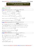 các phương pháp trọng tâm giải phương trình vô tỉ