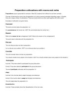 Preposition collocations with nouns and verbs