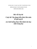 vận dụng kiến thức liên môn để giải quyết các tình huống thực trạng ô nhiểm môi trường hiện nay ở nước ta