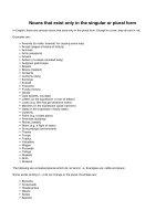 Nouns that exist only in the singular or plural form