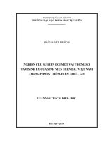 Nghiên cứu sự biến đổi một vài thông số tâm sinh lý của sinh viên miền bắc việt nam trong phòng thí nghiệm nhiệt ẩm