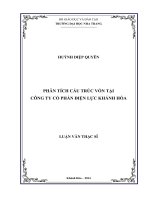 Phân tích cấu trúc vốn tại công ty cổ phần điện lực khánh hòa