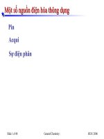 MỘT SỐ NGUỒN ĐIỆN HÓA THÔNG DỤNG