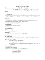 Giáo án tiếng anh 8 unit 13 festivals