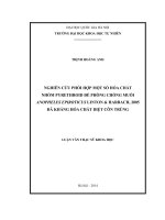 Nghiên cứu phối hợp một số hóa chất nhóm pyrethroid để phòng chống muỗi anopheles epiroticus linton  harbach, 2005 đã kháng hóa chất diệt côn trùng