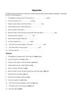 Những từ trái nghĩa Opposites