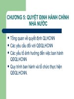 QUYẾT ĐỊNH HÀNH CHÍNH NHÀ nước