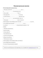 Personal pronouns exercise