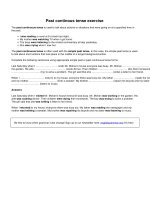 Past continous tense exercise