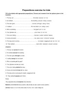 Prepositions exercise for kids