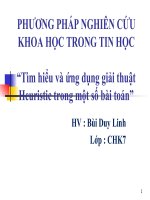Thuyết trình Tìm hiểu và ứng dụng giải thuật Heuristic trong một số bài toán