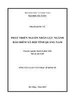 Phát triển nguồn nhân lực ngành bảo hiểm xã hội Tỉnh Quảng Nam