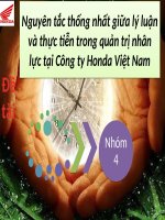 Thuyết trình Nguyên tắc thống nhất giữa lý luận và thực tiễn trong quản trị nhân lực tại Công ty Honda Việt Nam
