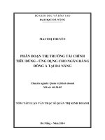 Phân đoạn thị trường tài chính tiêu dùng - Ứng dụng cho ngân hàng Đông Á tại Đà Nẵng