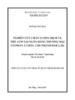 Nghiên cứu chất lượng dịch vụ thẻ ATM của ngân hàng thương mại cổ phần Á Châu, Chí nhánh ĐắK LắK