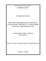 Phân tích tình hình cho vay tiêu dùng tại ngân hàng TMCP đầu tư và phát triển Việt Nam- chi nhánh Hải Vân