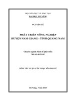 Phát triển nông nghiệp Huyện Nam Giang - Tỉnh Quảng Nam