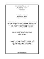 Hoạch định chiến lược công ty cổ phần thép Việt Trung