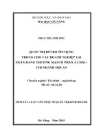 Quản trị rủi ro tín dụng trong cho vay doanh nghiệp tại ngân hàng TMCP Á Châu- chi nhánh Hội An