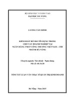 Kiểm soát rủi ro tín dụng trong cho vay doanh nghiệp tại ngân hàng TMCP công thương Việt Nam - Chi nhánh Đà Nẵng